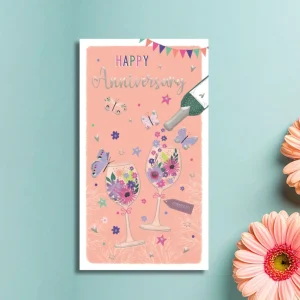 Happy Anniversary Card - Pavillion Butterfly Toast