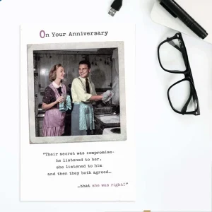 Happy Anniversary Card - Waving At Trains Compromise